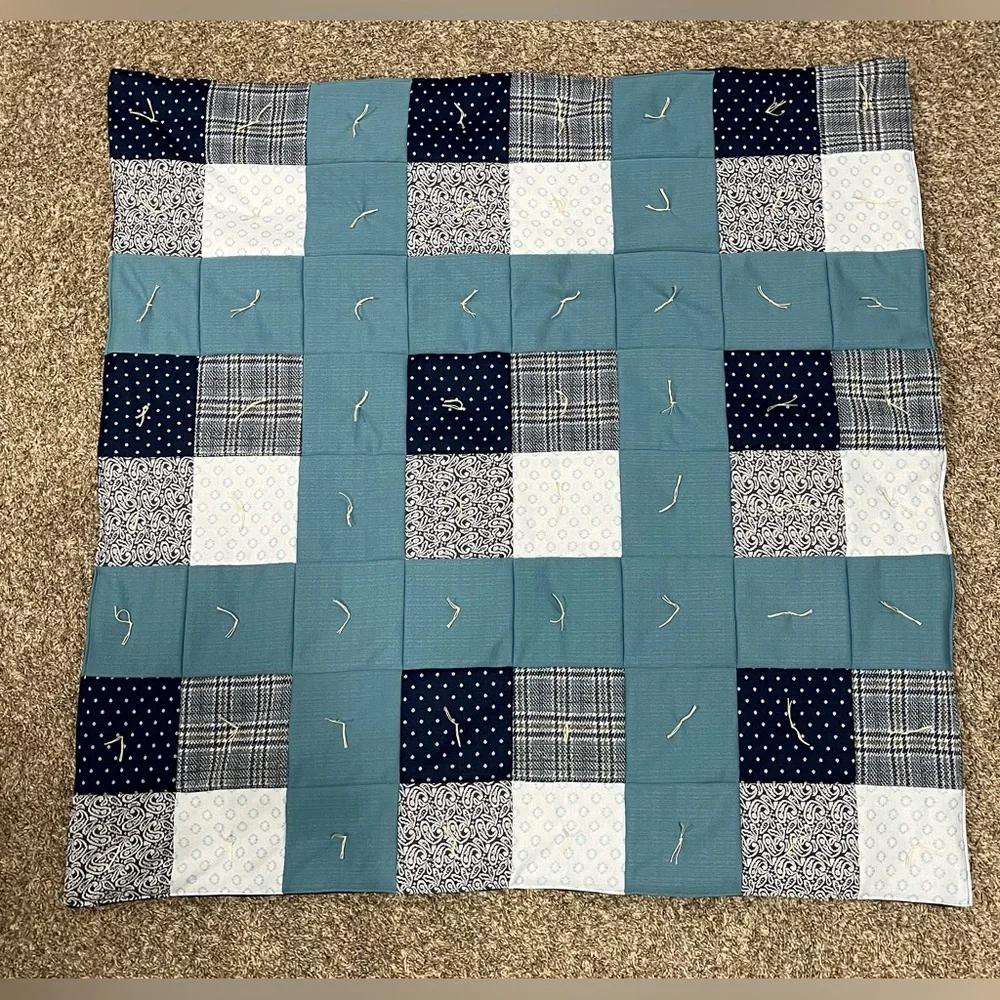NEW Handmade quilt cozy vintage charm of polyester double knit textures blanket